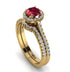Milgrain Halo Ruby Bridal Set - Betty No. 10 image 1