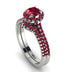 Milgrain Halo Ruby Bridal Set - Betty No. 57