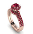 Milgrain Halo Ruby Bridal Set - Betty No. 56 image 1