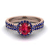 Milgrain Halo Ruby Bridal Set - Betty No. 71 image 2