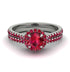 Milgrain Halo Ruby Bridal Set - Betty No. 57 image 2