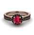 Milgrain Halo Ruby Bridal Set - Betty No. 41 image 2