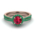 Milgrain Halo Ruby Bridal Set - Betty No. 26
