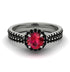 Milgrain Halo Ruby Bridal Set - Betty No. 42 image 2
