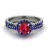 Milgrain Halo Ruby Bridal Set - Betty No. 72 image 2