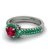 Milgrain Halo Ruby Bridal Set - Betty No. 27
