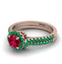 Milgrain Halo Ruby Bridal Set - Betty No. 26 image 3