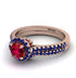 Milgrain Halo Ruby Bridal Set - Betty No. 71 image 3