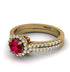 Milgrain Halo Ruby Bridal Set - Betty No. 10 image 3