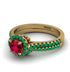 Milgrain Halo Ruby Bridal Set - Betty No. 25