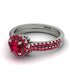 Milgrain Halo Ruby Bridal Set - Betty No. 57 image 3