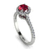 Milgrain Halo Ruby Ring - Betty No. 12