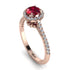 Milgrain Halo Ruby Ring - Betty No. 11