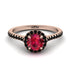 Milgrain Halo Ruby Ring - Betty No. 41
