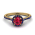 Milgrain Halo Ruby Ring - Betty No. 70