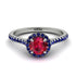 Milgrain Halo Ruby Ring - Betty No. 72