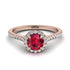 Milgrain Halo Ruby Ring - Betty No. 11
