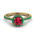 Milgrain Halo Ruby Ring - Betty No. 25