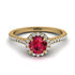 Milgrain Halo Ruby Ring - Betty No. 10