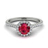 Milgrain Halo Ruby Ring - Betty No. 12