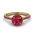 Milgrain Halo Ruby Ring - Betty No. 55