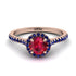 Milgrain Halo Ruby Ring - Betty No. 71