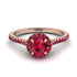 Milgrain Halo Ruby Ring - Betty No. 56