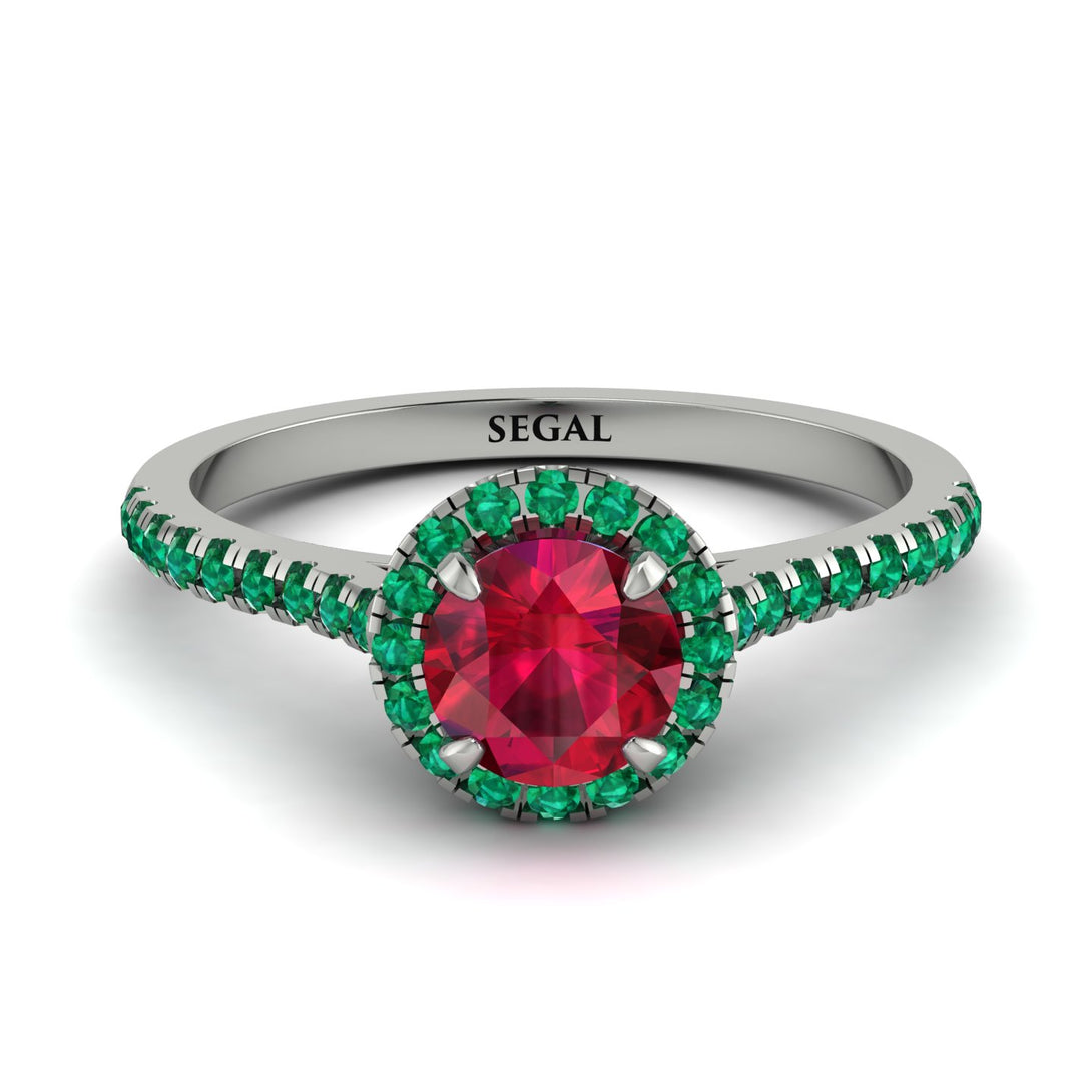 Milgrain Halo Ruby Ring - Betty No. 27