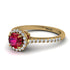 Milgrain Halo Ruby Ring - Betty No. 10