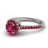 Milgrain Halo Ruby Ring - Betty No. 57
