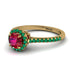 Milgrain Halo Ruby Ring - Betty No. 25