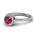 Milgrain Halo Ruby Ring - Betty No. 12