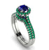Milgrain Halo Sapphire Bridal Set - Betty No. 30