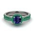 Milgrain Halo Sapphire Bridal Set - Betty No. 30 image 2