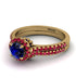 Milgrain Halo Sapphire Bridal Set - Betty No. 58
