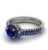 Milgrain Halo Sapphire Bridal Set - Betty No. 75