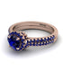 Milgrain Halo Sapphire Bridal Set - Betty No. 74
