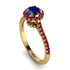 Milgrain Halo Sapphire Ring - Betty No. 58