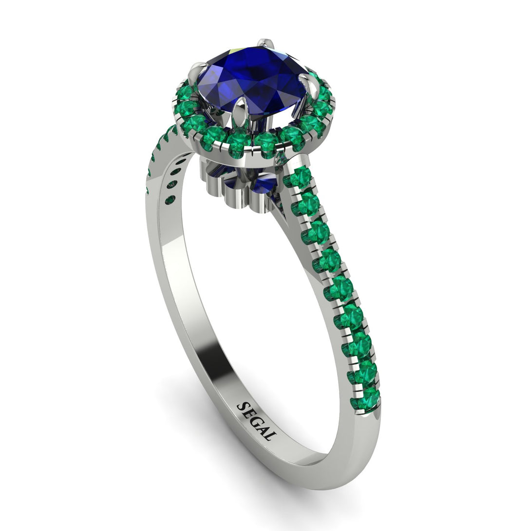 Milgrain Halo Sapphire Ring - Betty No. 30