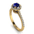 Milgrain Halo Sapphire Ring - Betty No. 13
