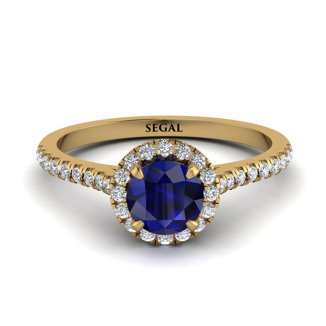 Milgrain Halo Sapphire Ring - Betty No. 13