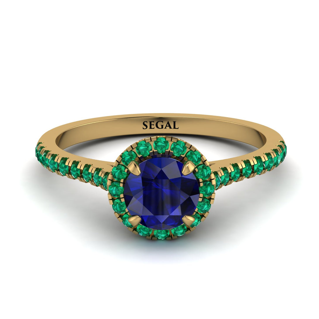 Milgrain Halo Sapphire Ring - Betty No. 28
