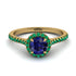 Milgrain Halo Sapphire Ring - Betty No. 28