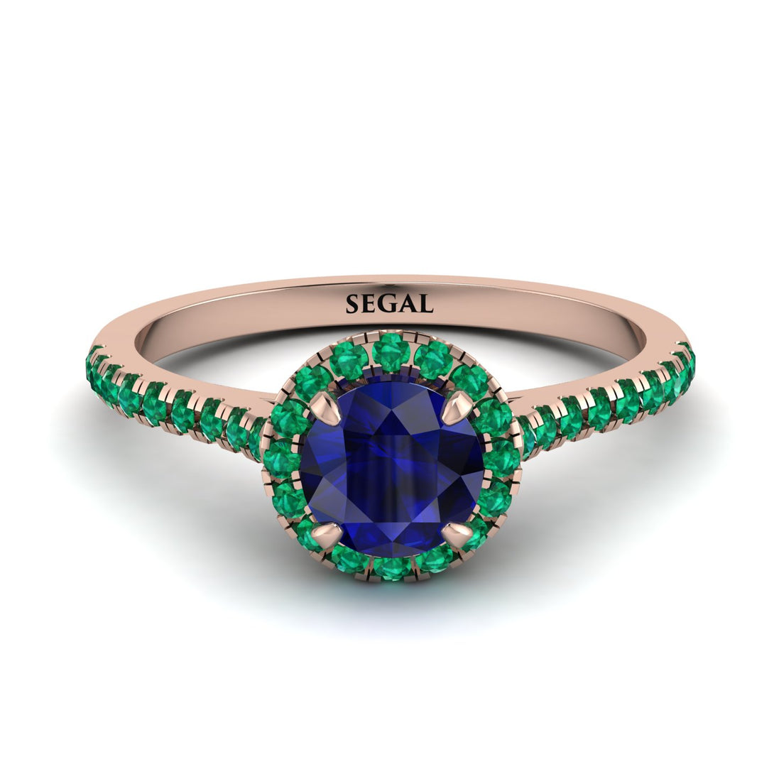 Milgrain Halo Sapphire Ring - Betty No. 29