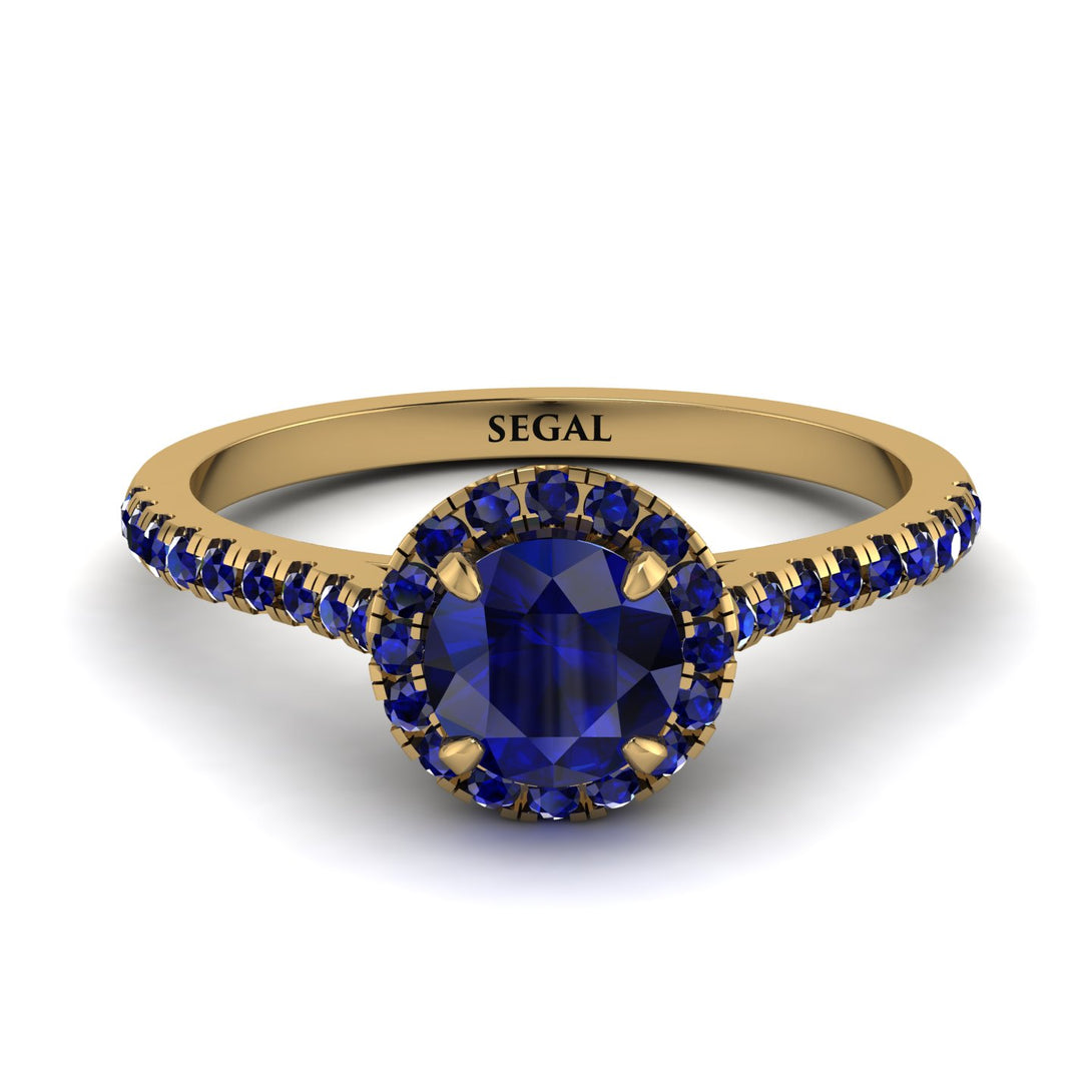 Milgrain Halo Sapphire Ring - Betty No. 73