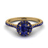 Milgrain Halo Sapphire Ring - Betty No. 73