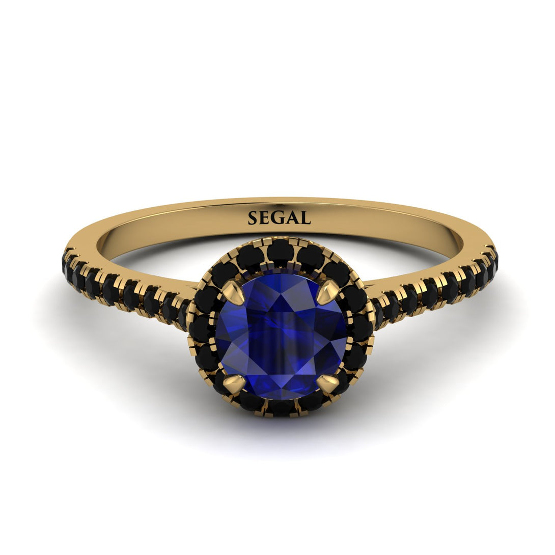 Milgrain Halo Sapphire Ring - Betty No. 43