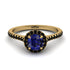 Milgrain Halo Sapphire Ring - Betty No. 43