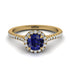 Milgrain Halo Sapphire Ring - Betty No. 13