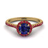 Milgrain Halo Sapphire Ring - Betty No. 58